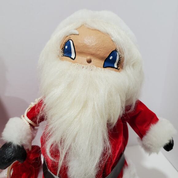 Vtg Santa & Mrs. Claus Paper Mache Christmas Décor 13" Tall Holiday - Picture 4 of 16